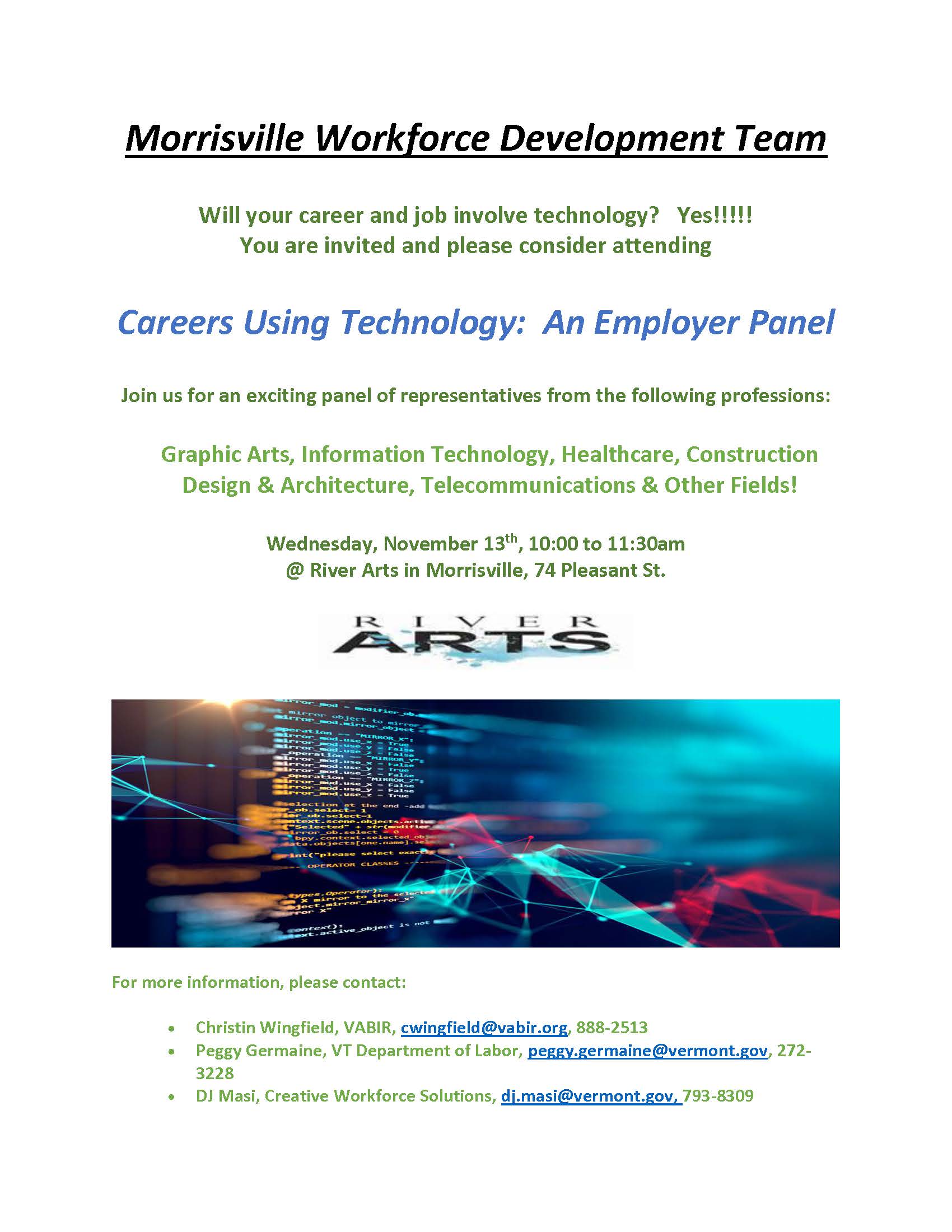 Careers Using Technology An Employer Panel Morrisville VT The